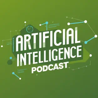 The artificial intelligence podcast logo on a green background by Beate Chelette Media.