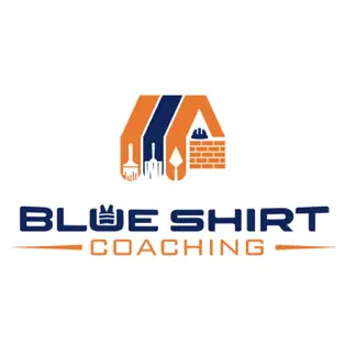 Blue shirt featuring a coaching logo designed by Beate Chelette Media.