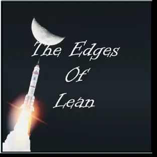 A rocket ascending towards a crescent moon with the text "the edges of lean, Beate Chelette Media.